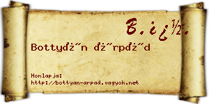 Bottyán Árpád névjegykártya